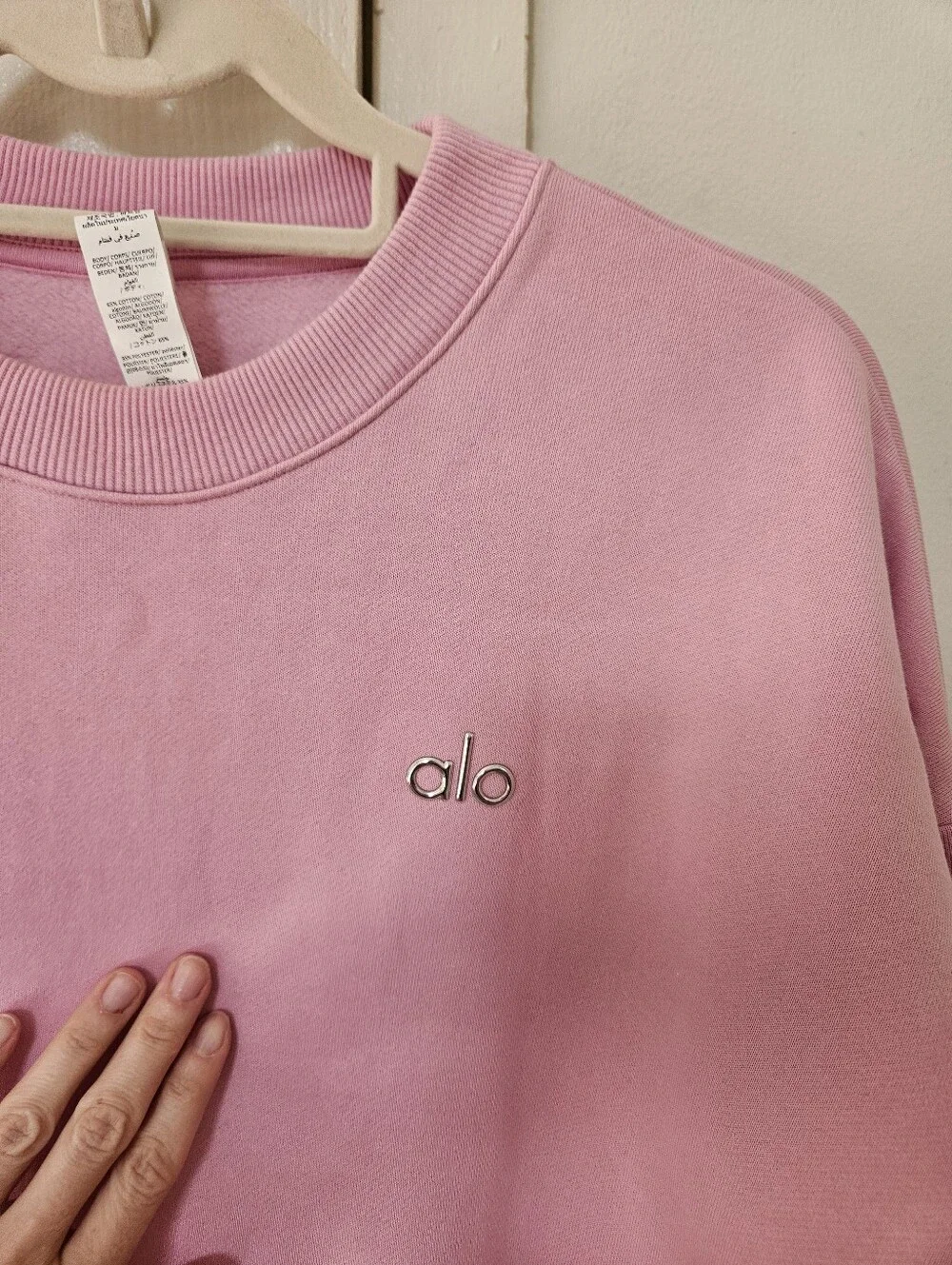 Alo Cropped Sweatshirt Candy Heart Ink Large - Picture 2 of 4